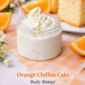 Orange Chiffon Cake Creamy Body Butter Lotion 4oz Hand Crafted